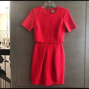 ASOS red wiggle dress 0